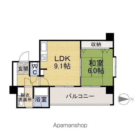 ファミール大手町(1LDK/2階)の間取り写真