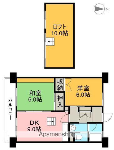 インペリアル西本2(2DK/7階)の間取り写真