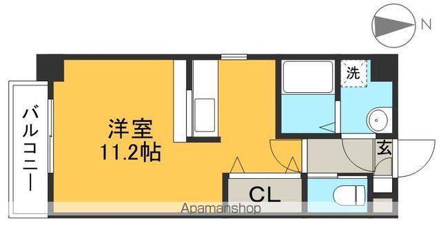 ロイヤルリバー(ワンルーム/2階)の間取り写真