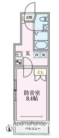 CARMEL(1K/3階)の間取り写真