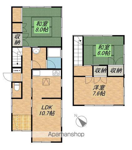 東海道本線 彦根駅 徒歩6分 2階建 築35年(3LDK)の間取り写真