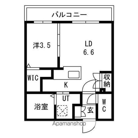 アルファスクエア北28西4(1LDK/3階)の間取り写真