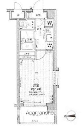 ラグジュアリーアパートメント両国(1K/7階)の間取り写真