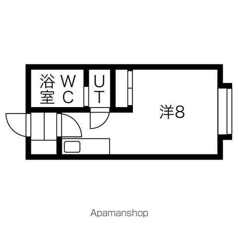 北海パレス19(ワンルーム/1階)の間取り写真