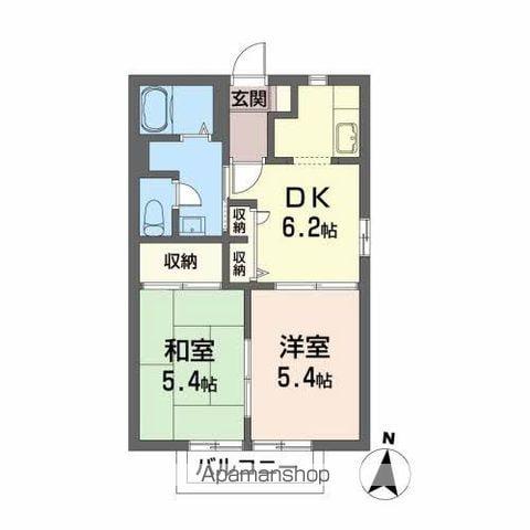 アプローズ丸子B(2DK/2階)の間取り写真