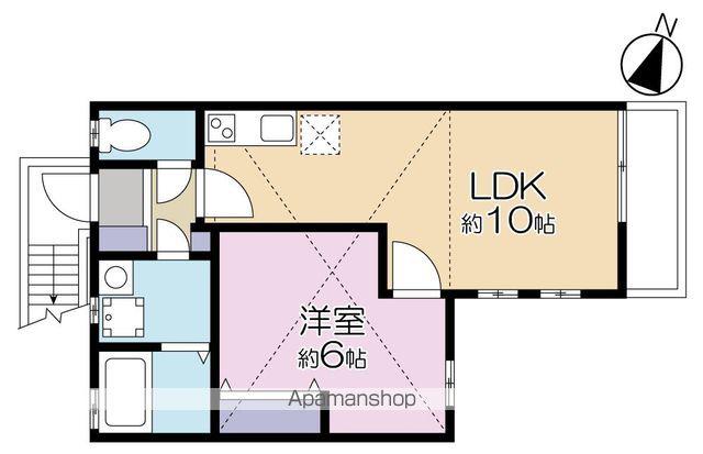 マスコットパレス(1LDK/2階)の間取り写真