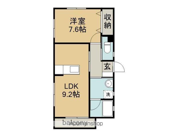 メゾンフローラ(1LDK/1階)の間取り写真