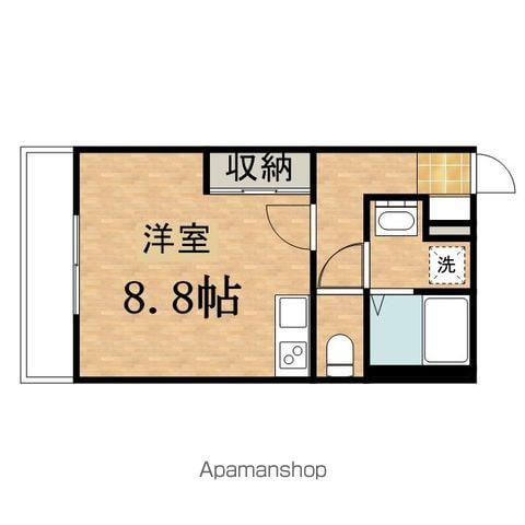 ヒルズ豊田(ワンルーム/2階)の間取り写真