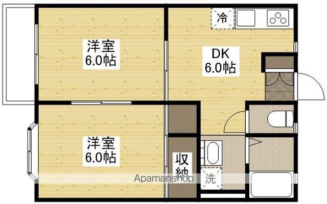 ヴィラ・エクセルB棟(2DK/1階)の間取り写真