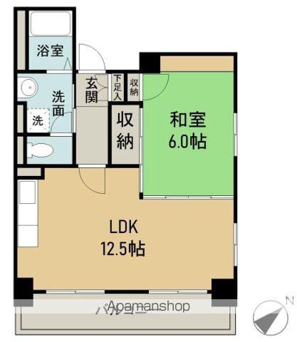 カオルハイム(1LDK/7階)の間取り写真