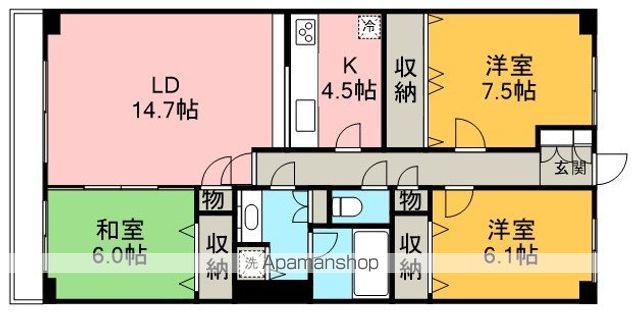 メリディアンガーデン雪月花(3LDK/2階)の間取り写真