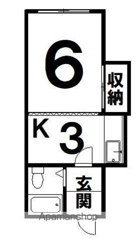 寿ハイツ(1DK/2階)の間取り写真