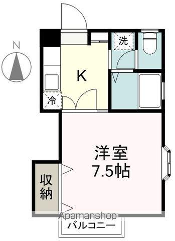 シェ・モア(1K/1階)の間取り写真