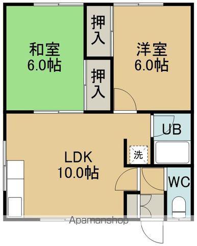 純パレス17号(2LDK/2階)の間取り写真