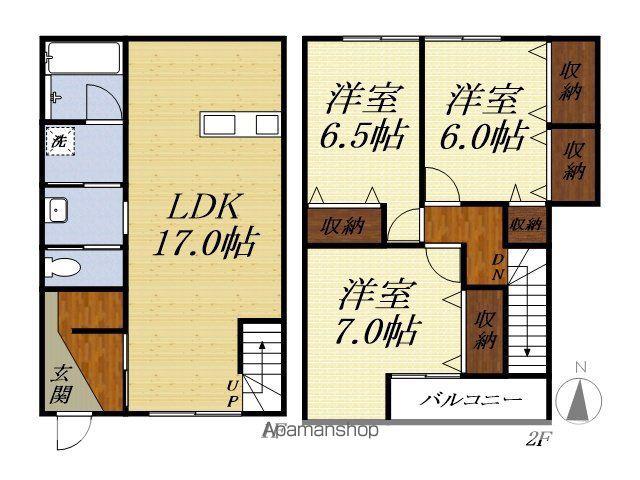 東海道本線 愛野駅(静岡) 徒歩7分 2階建 築8年(3LDK)の間取り写真