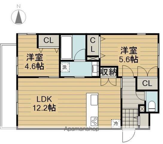 キャッスル国立(2LDK/3階)の間取り写真