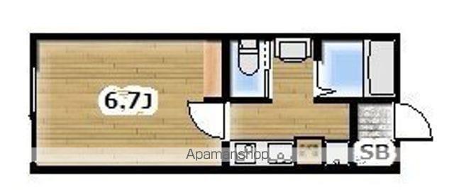 HARVEST松戸(1K/3階)の間取り写真