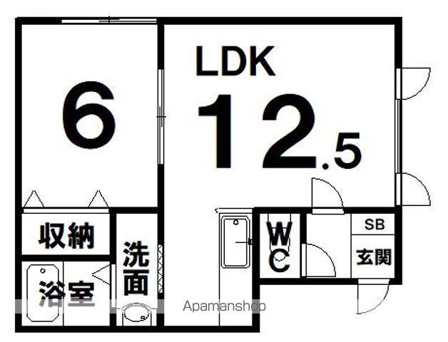 パルコートⅡ(1LDK/2階)の間取り写真