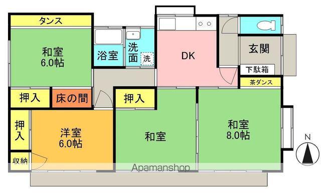 常磐線 勿来駅 バス乗車時間：13分 酒井原バス停で下車 徒歩2分 1階建 築38年(4DK)の間取り写真