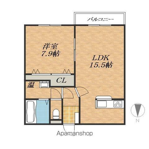 みずほ町ハイツ(1LDK/1階)の間取り写真