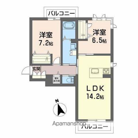 ル・ポミエ(2LDK/2階)の間取り写真