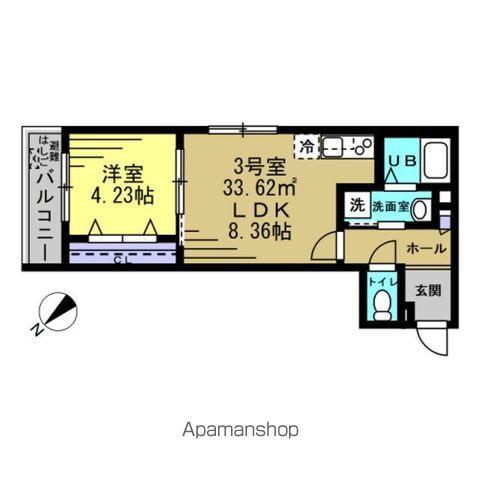 RIZE柏たなかⅠ(1LDK/1階)の間取り写真