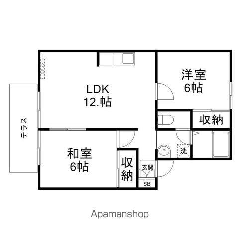 めいぷるハイツ(2LDK/1階)の間取り写真