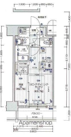 エスリード ザ・レガリア新栄PREMIER(1LDK/11階)の間取り写真