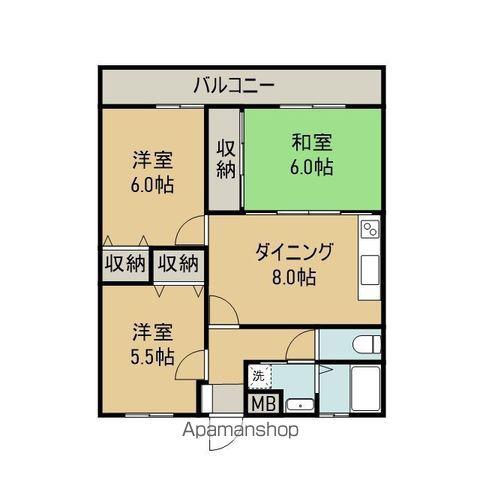 エクセランス・メモワール田上(3DK/3階)の間取り写真