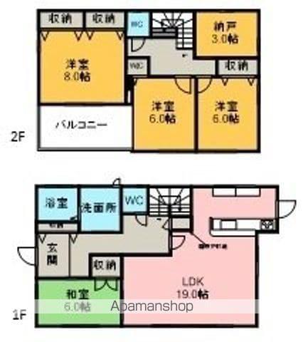 名鉄三河線 刈谷市駅 徒歩20分 2階建 築26年(4SLDK)の間取り写真