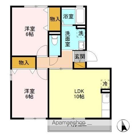 ブリリアントY A(2LDK/1階)の間取り写真