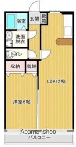 ロイヤルクレッセント(1LDK/1階)の間取り写真