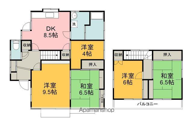 西武鉄道新宿線 入曽駅 徒歩16分 2階建 築55年(4SDK)の間取り写真
