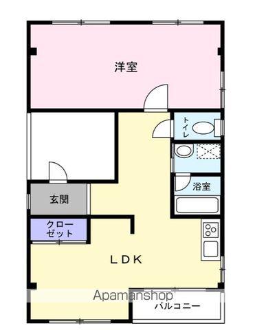 エストロシェ(1LDK/4階)の間取り写真