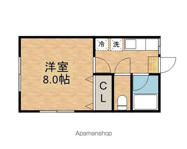 ヴィラナガタⅡ(1K/2階)の間取り写真