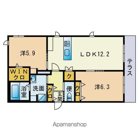 ルミナス・フラット弥生(2LDK/1階)の間取り写真