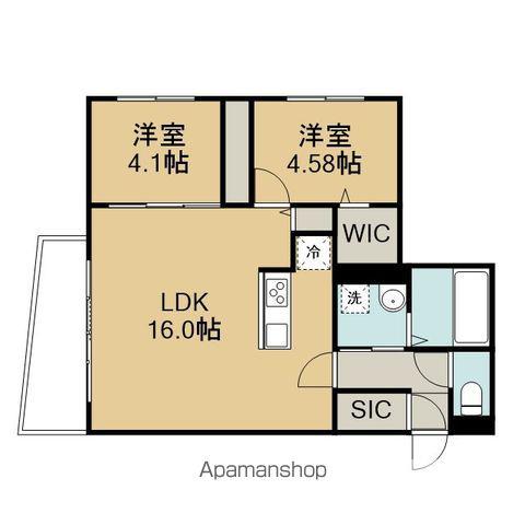 千歳市末広4丁目1-7MS(2LDK/3階)の間取り写真