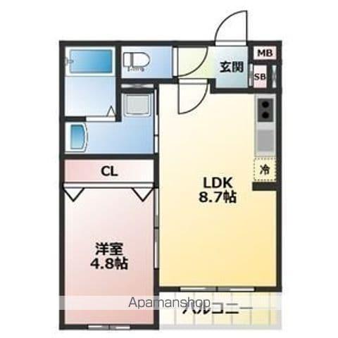 ALEGRIA泉佐野Ⅱ(1LDK/1階)の間取り写真