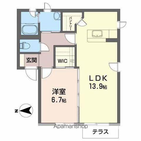 スカイラーク(1LDK/1階)の間取り写真