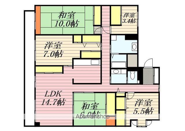 ガーデンハウス南1条通(5LDK/9階)の間取り写真