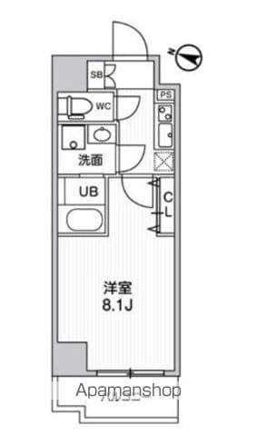 ジェノヴィア南千住Ⅱスカイガーデンジェノヴィアミナミセンジュツ(1K/3階)の間取り写真