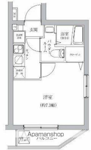 ベルシード京成小岩(1K/2階)の間取り写真