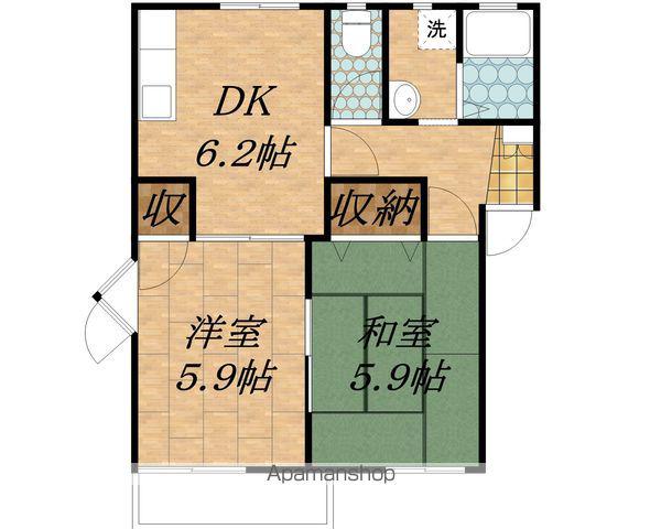 フレグランス岡田(2DK/2階)の間取り写真