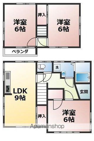 伊予鉄道横河原線 福音寺駅 徒歩15分 2階建 築49年(3LDK)の間取り写真