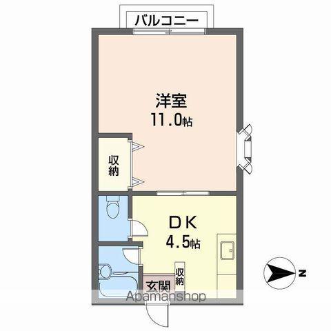 アクティブ竹原(1DK/1階)の間取り写真