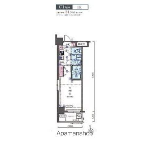 リヴシティ今池(1K/4階)の間取り写真