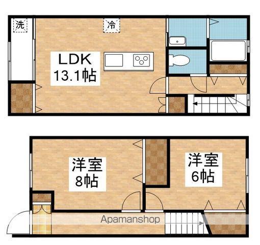 ロサージュⅡ(2LDK/1階)の間取り写真