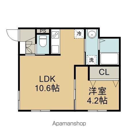 黄金北3丁目MS A棟(1LDK/2階)の間取り写真
