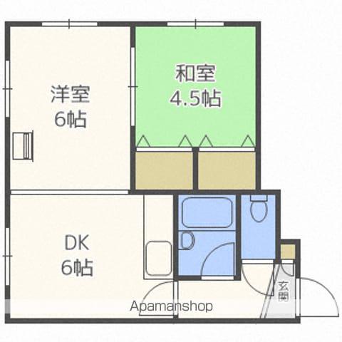 カトレアパークイレブン(2DK/4階)の間取り写真