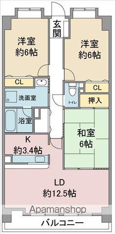 リーフマンショングロリアス(3LDK/4階)の間取り写真